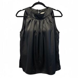 EUC Sofia Italy Women’s Elegant Black Sleeveless Blouse with Back Tie Accent - L